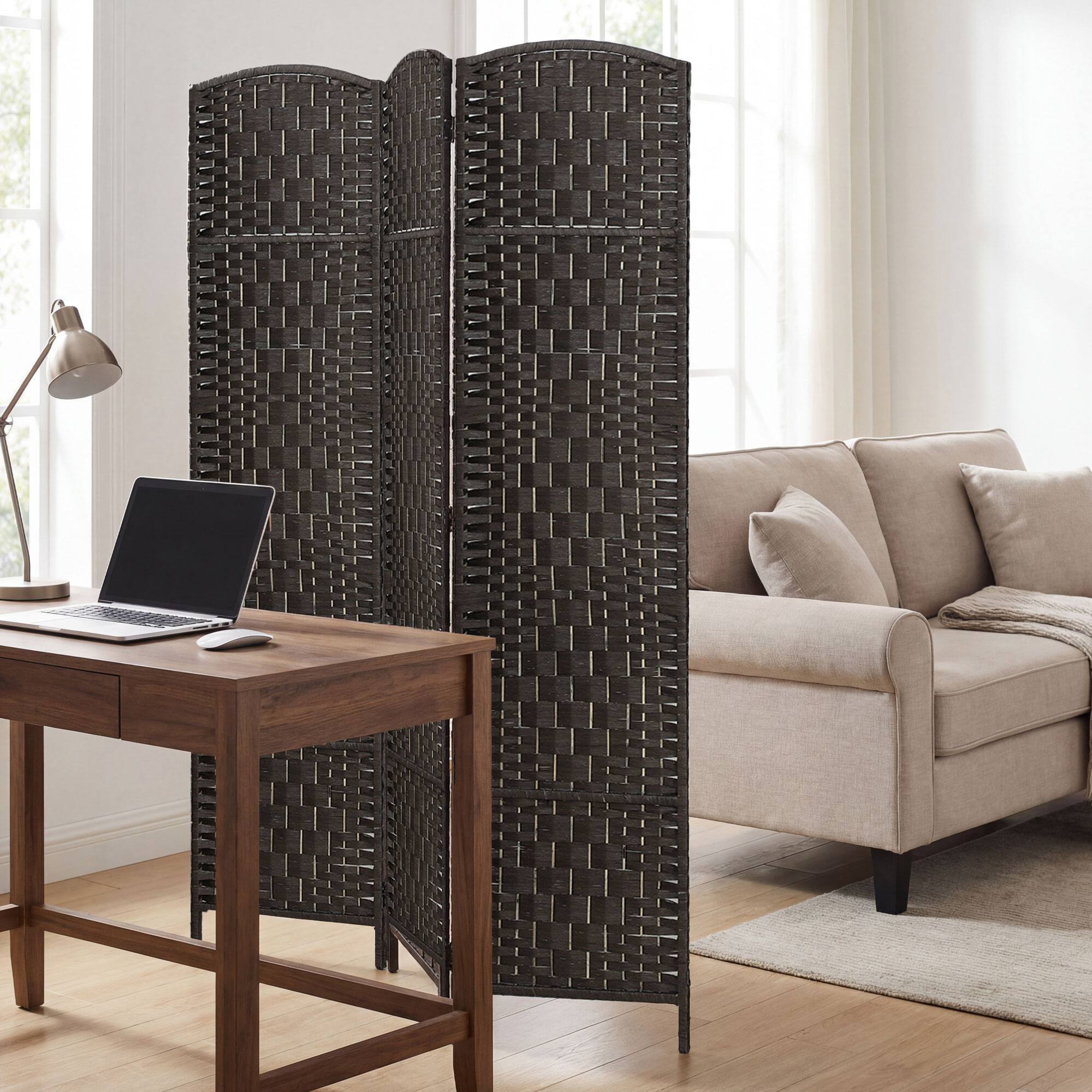 Alt View 7. Homcom - Divider, 3 Panel Folding Privacy Screen - Coffee.