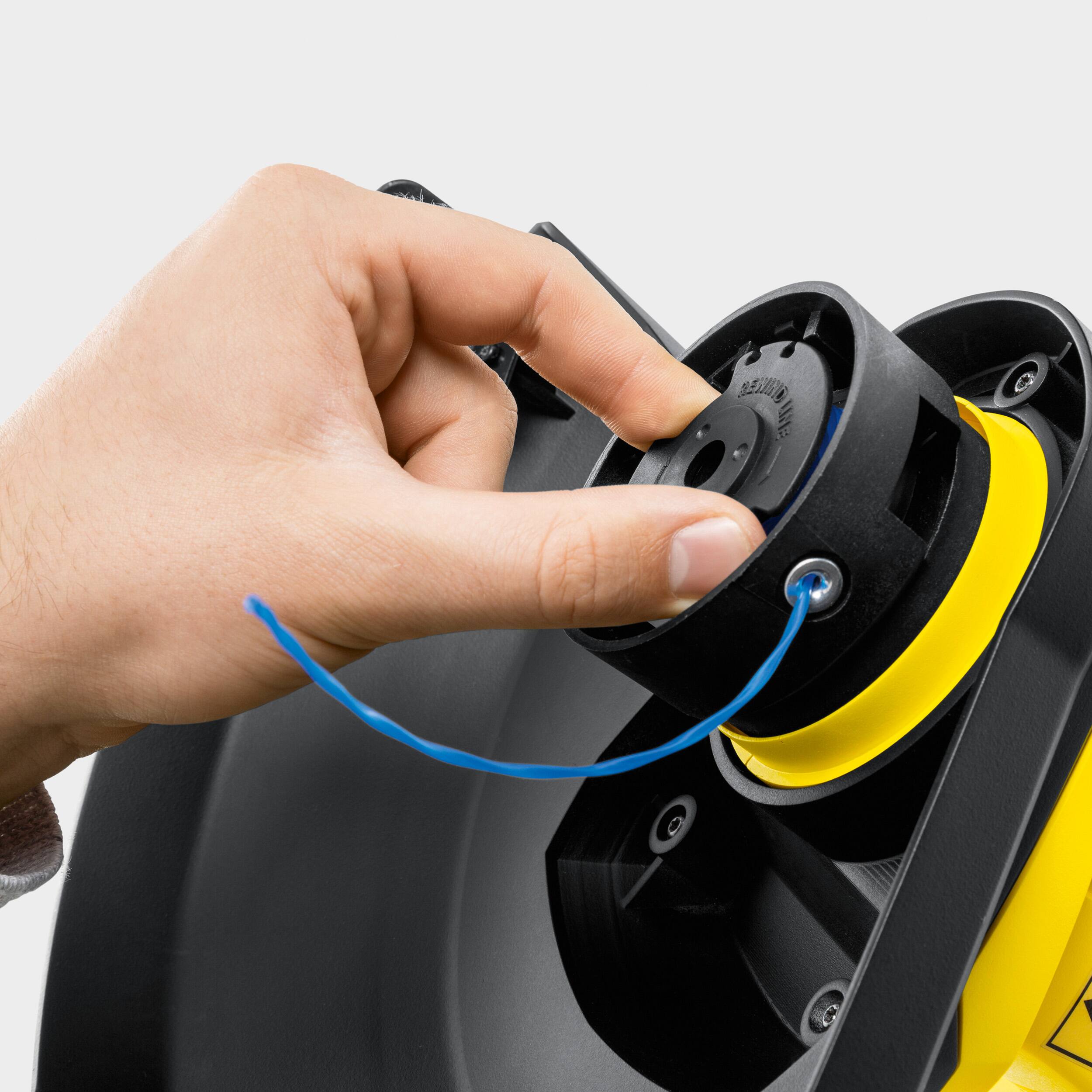 Left. Karcher - Cordless Line Trimmer, Weed Wacker,  7800 rpm, - Tool Only.