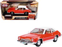 1974 Ford Pinto Top "Forgotten Classics" Series 1/24 Diecast Model Car by Motormax - Orange with White