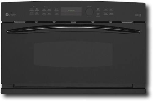 Front Standard. GE - Profile Advantium 30" Built-In Single Electric Convection Wall Oven - Black-on-Black.