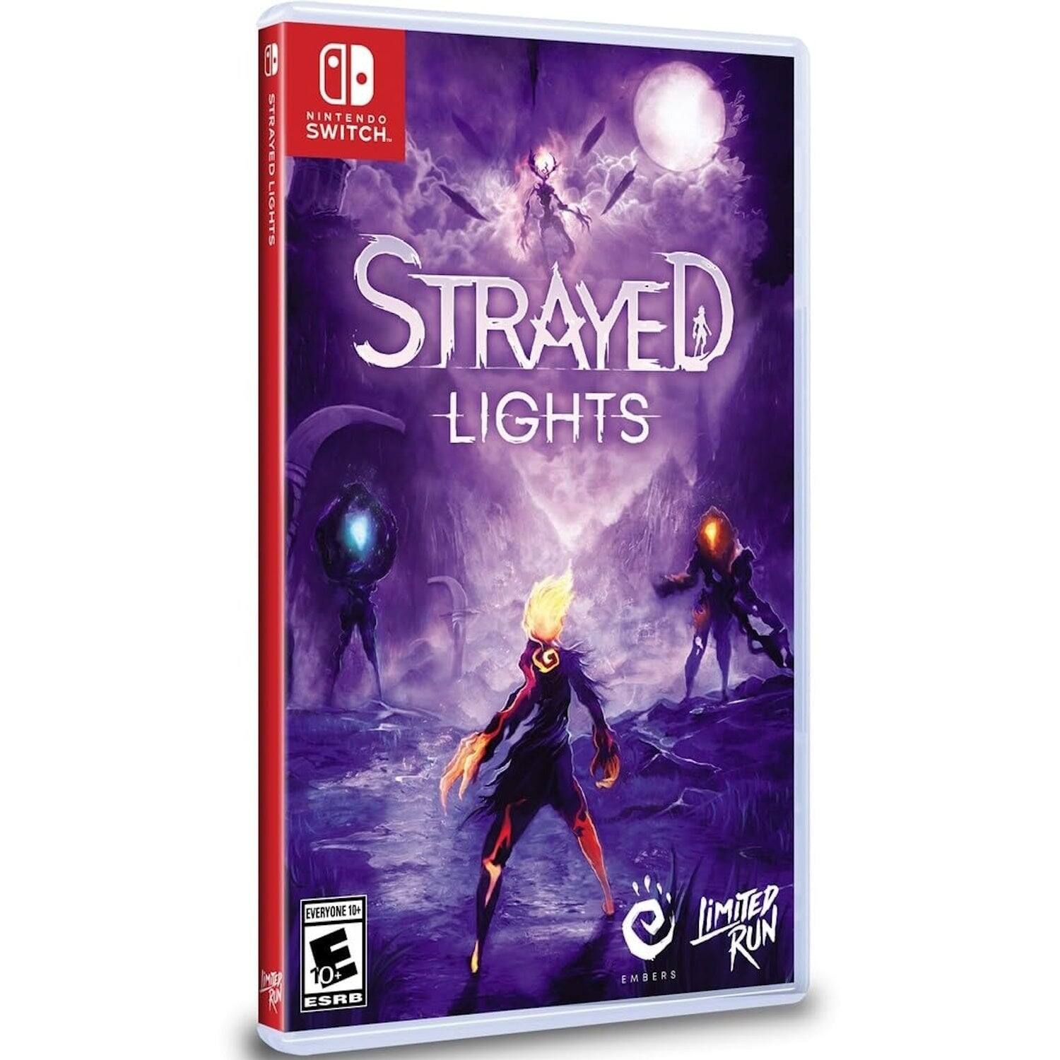 A Nintendo Switch game titled "Strayed Lights." Lights Strayed Lights Everyone 10+ ESRB. Limited Run Embers.