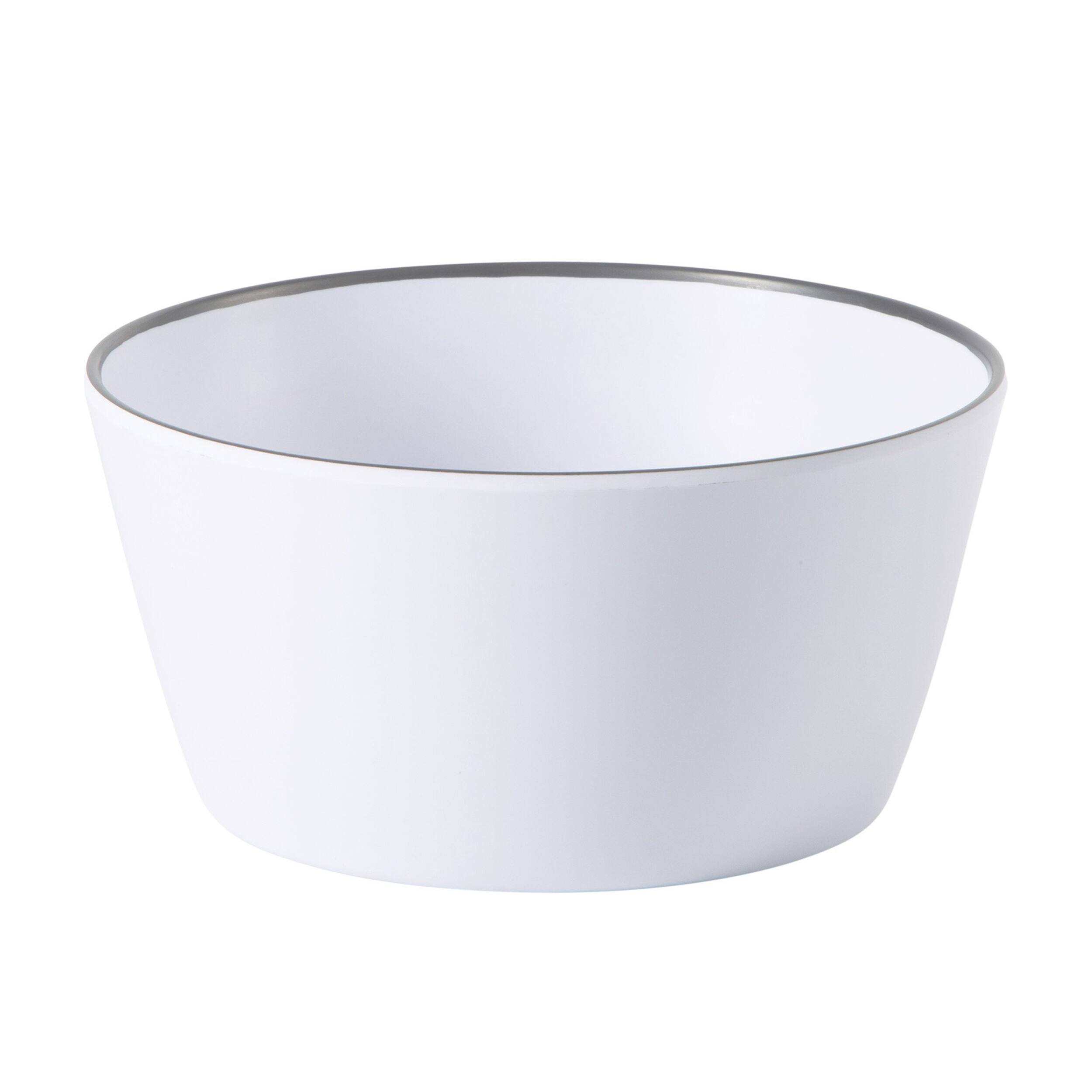 Alt View 3. Gibson - Gibson Home Folsom Shores 12 Piece Melamine Dinnerware Set in White w/ Black Rim - White and Black Rim.