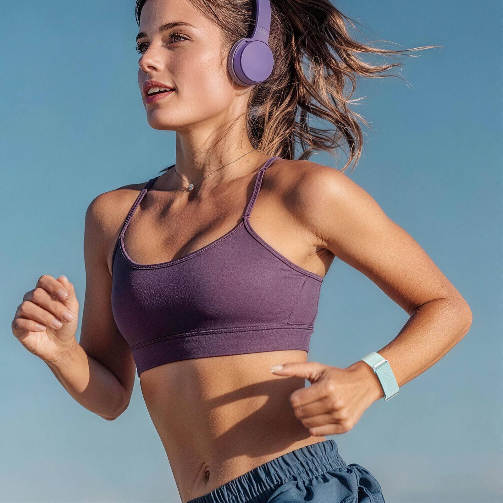 Alt View 2. Fintie - Nylon Loop Band for Google Fitbit Air, Sport Wrist Strap Secure Closure Adjustable Hook-and-Loop Breathable Durable - Ice Cyan.