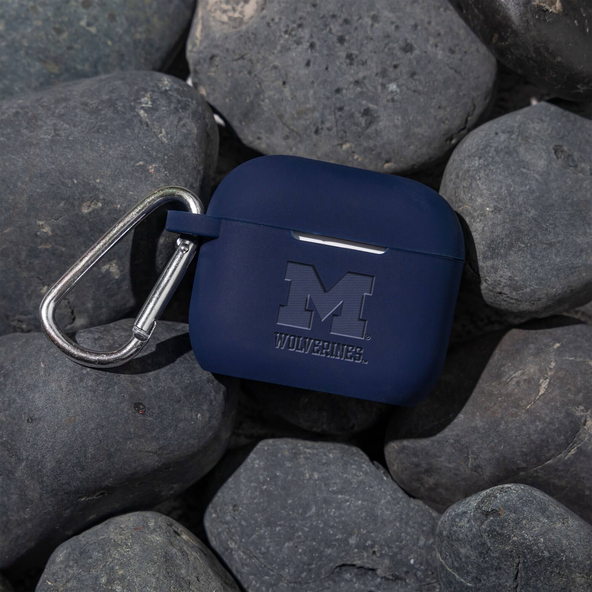 Alt View 1. Affinity Bands - Michigan Wolverines Debossed Silicone AirPods Gen Three Case Cover - No Size - Multicolor.