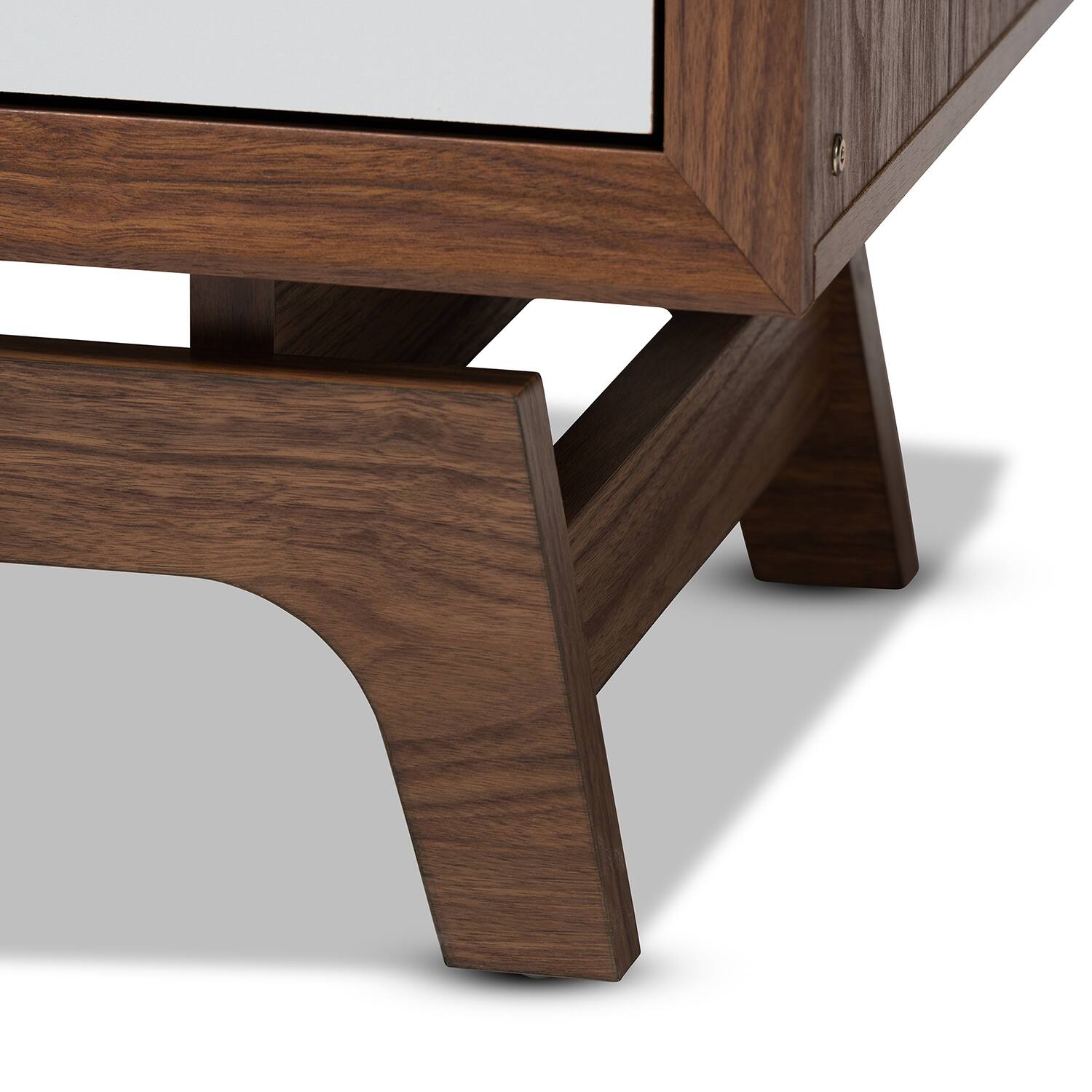 Alt View 2. Baxton Studio - Svante Mid-Century Modern Finished Wood 6-Drawer Chest - Walnut/White/Gray.