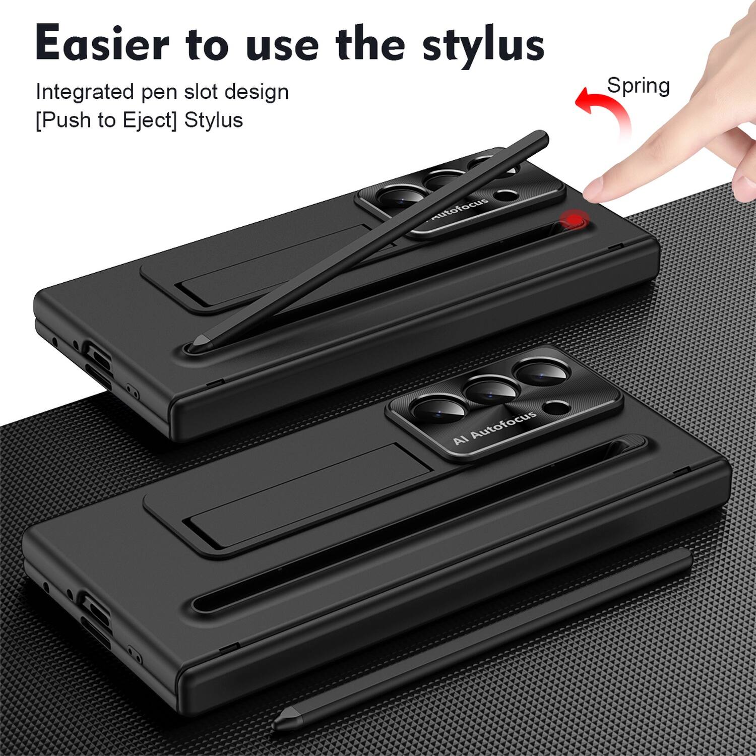 Easier to use the stylus  
Integrated pen slot design [Push to Eject] Stylus  
Spring  
AI Autofocus