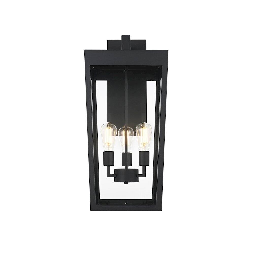 Back. Elegant Lighting - William 12 Inch Outdoor Wall Sconce In Black - Black.