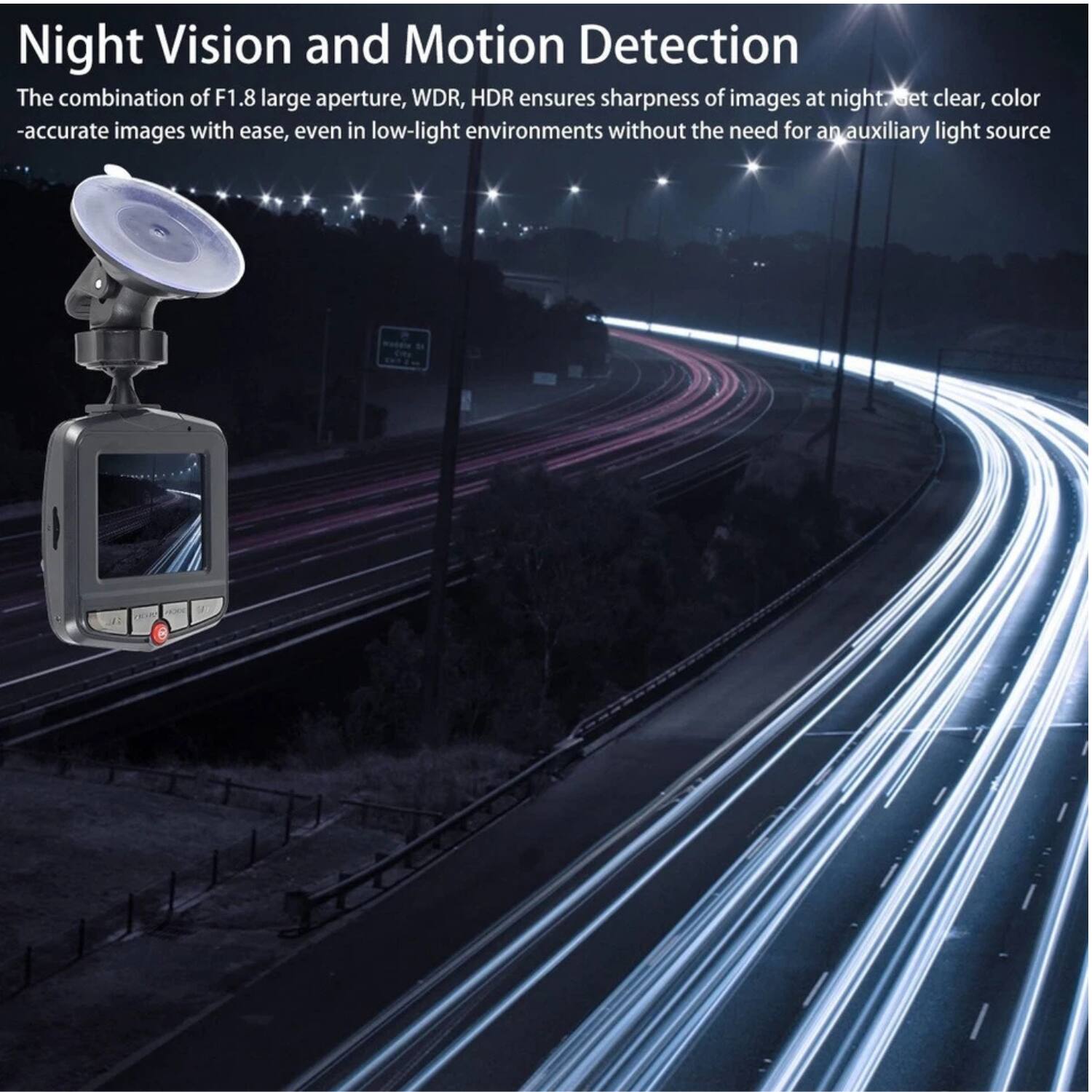 Night Vision and Motion Detection

The combination of F1.8 large aperture, WDR, HDR ensures sharpness of images at night. Get clear, color-accurate images with ease, even in low-light environments without the need for an auxiliary light source.