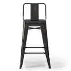 Front. Simpli Home - Rayne Industrial Metal 24 inch Counter Height Stool (Set of 2) in Distressed Black - Distressed Black.