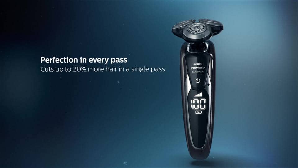 Philips Norelco 9700 Clean & Charge Wet/Dry Electric Shaver Black S9721