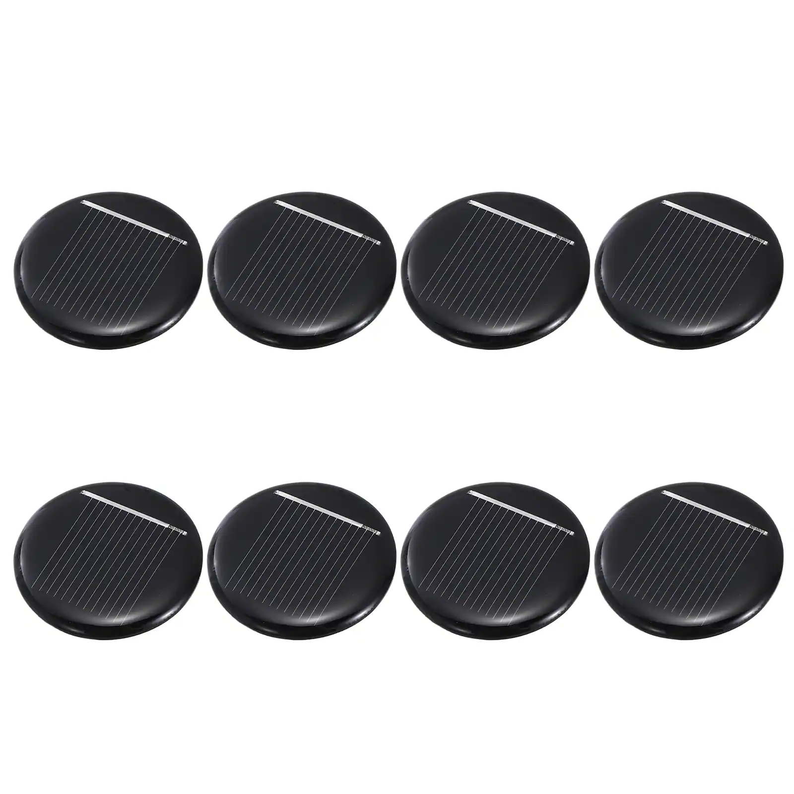 Front. Unique Bargains - 8pcs 0.5V 0.07W 140mA Round Solar Panels, Small Solar Charge for DIY - Black.