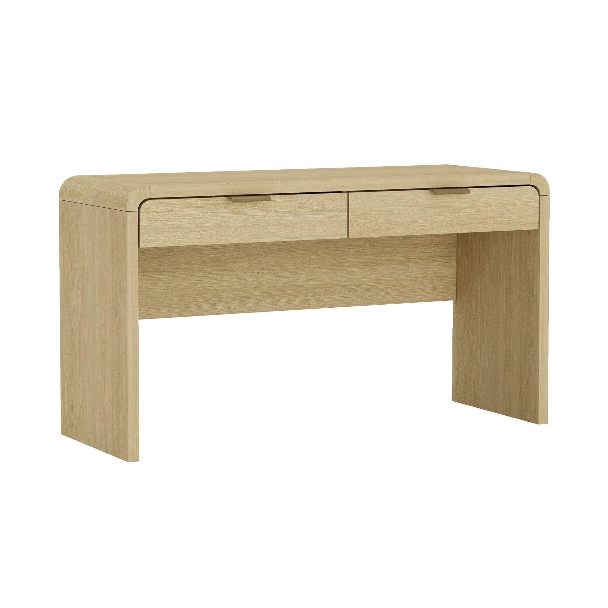 Alt View 2. Manhattan Comfort - Grace Modern 54" Office Desk - Natural Oak.