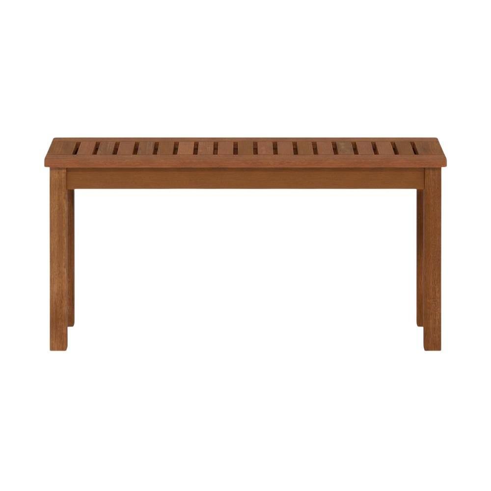 Back. Outdoor Escape - Engineered Wood Outdoor Garden Bench For Patio And Deck Seating - Light Wood.