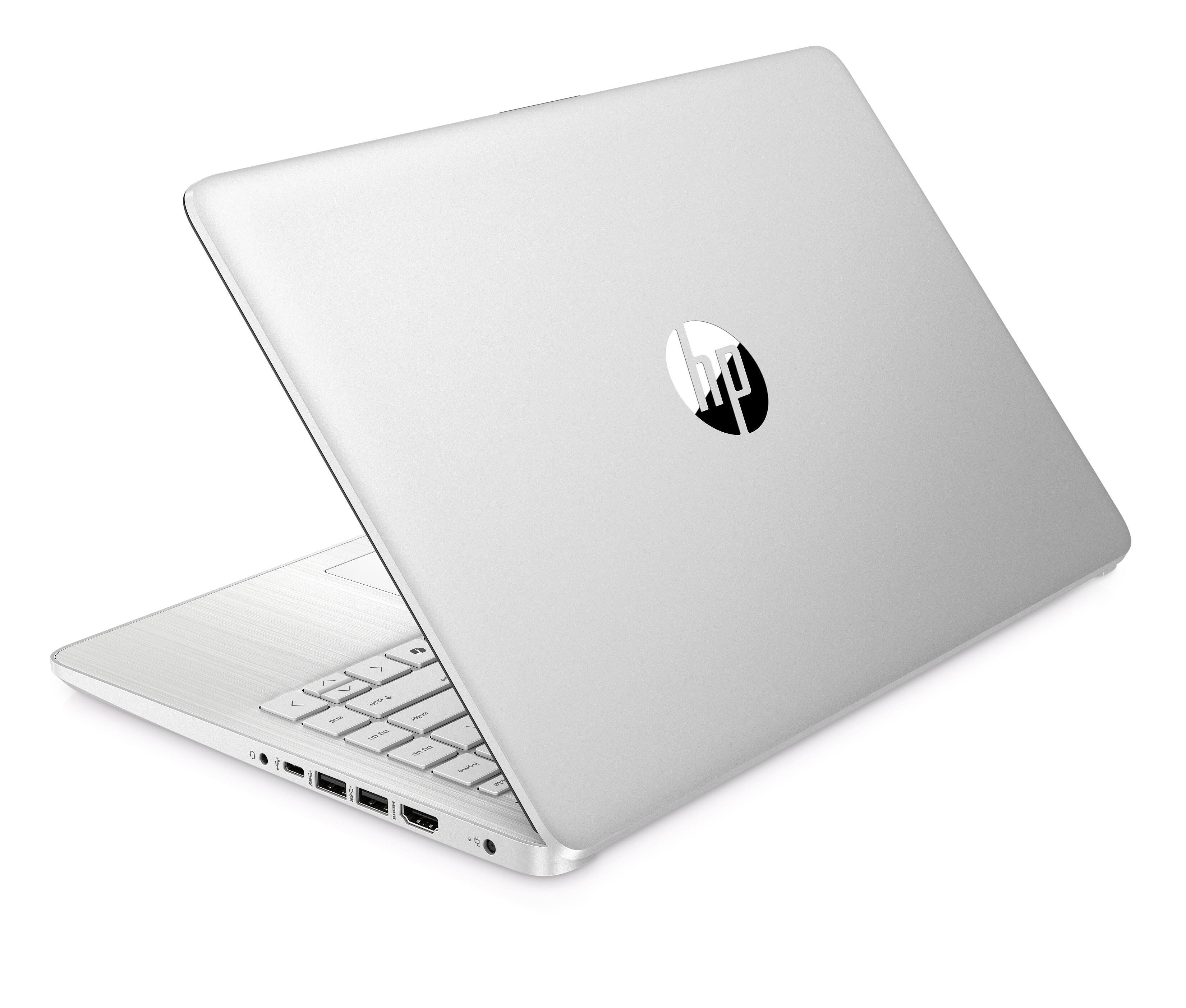 Alt View 2. HP - HP 14" HD Touchscreen Notebook Intel N150 4GB RAM 128GB SSD Natural Silver + HP Wireless Mouse - Natural Silver.
