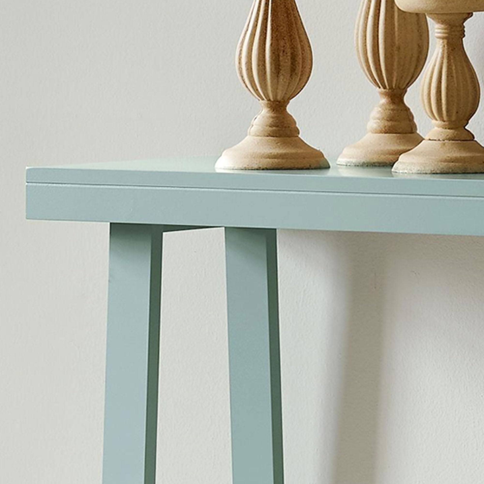 Back. Kings Brand Furniture - Kings Brand Furniture Emma Narrow Console Table with Lower Shelf - Light/Pastel Blue.