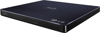 LG - 8x External USB 2.0 Blu-ray Disc Double-Layer DVD±RW/CD-RW Disc Rewriter - Black - Front_Zoom