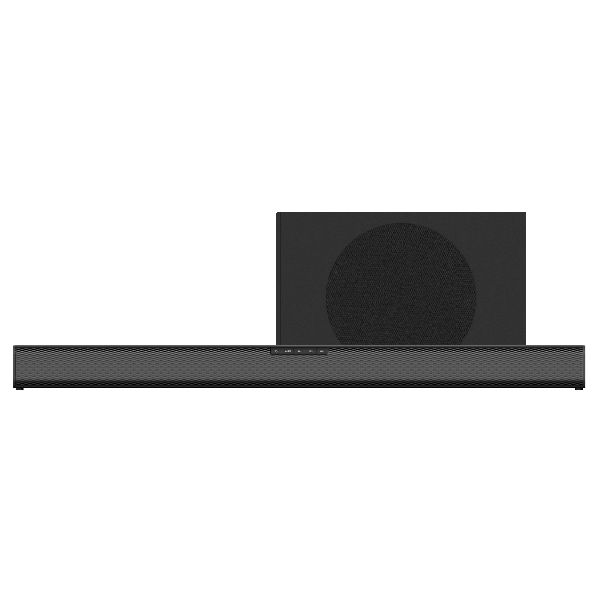 Front. Element Electronics - 2.1 Sound Bar & Subwoofer - Black.