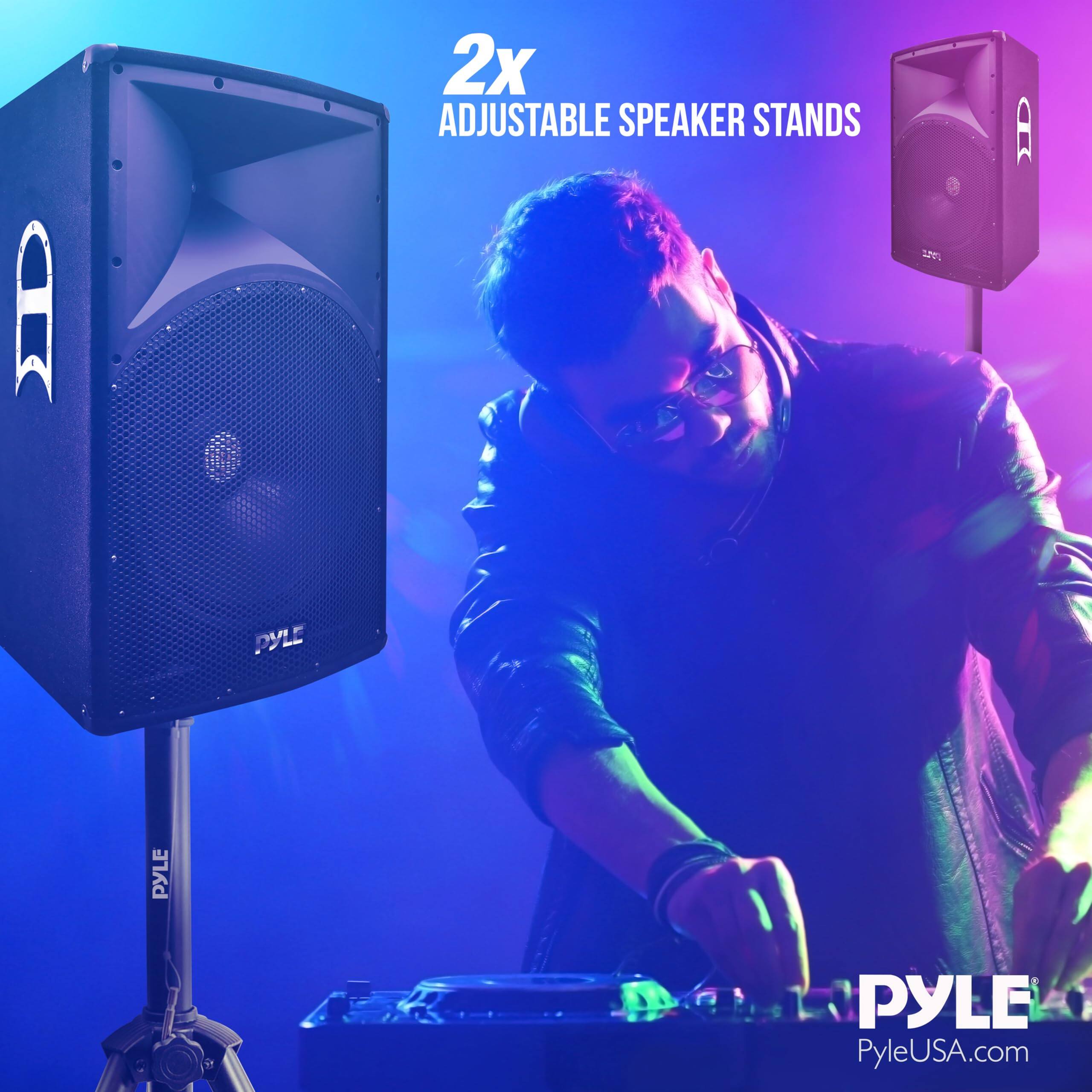 2x Adjustable Speaker Stands  
Pyle  
PyleUSA.com