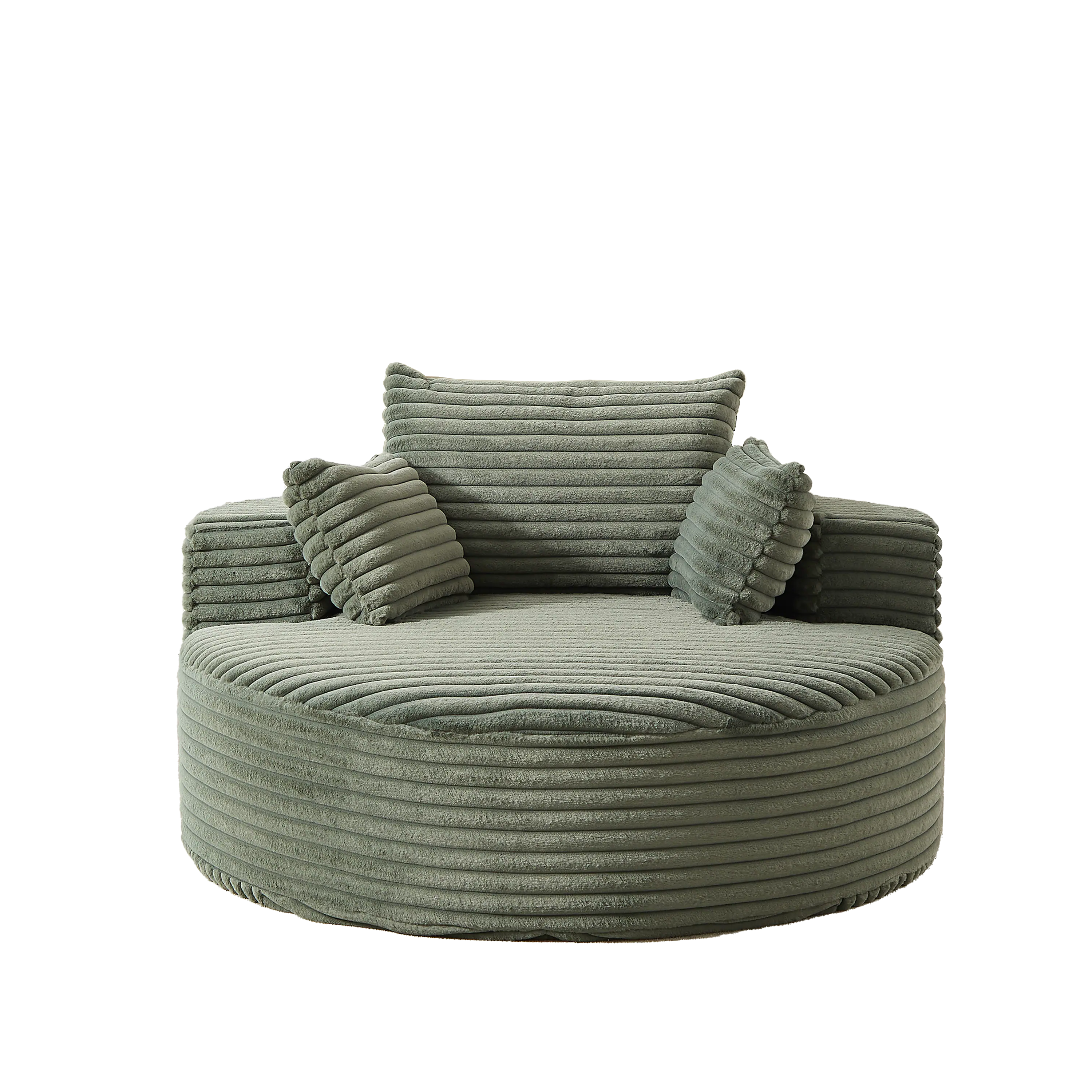 Alt View 2. Roomtec - 55L Corduroy Sponge single sofaNo Assembly RequiredFluffy Modern Sleeper Chair for Living room Bedroom Lounge and - Green.