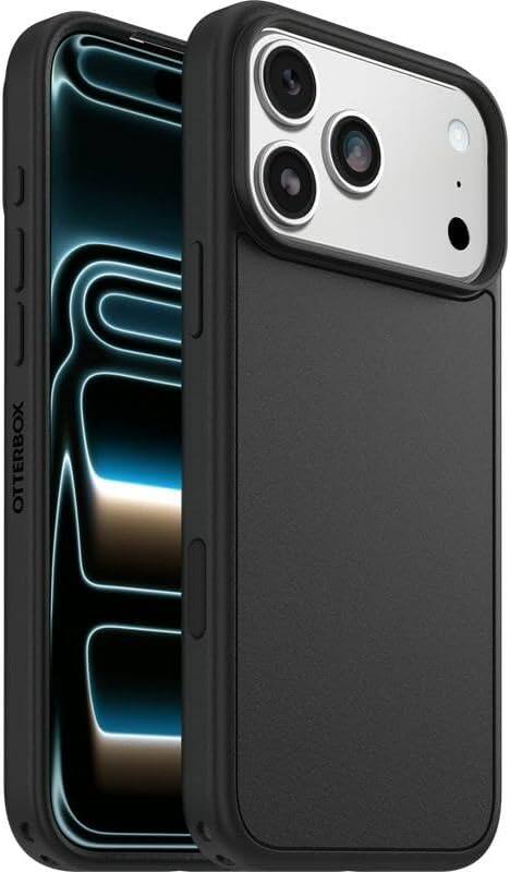 Left. OtterBox - OtterBox iPhone 17 Pro Max (Only) Bundle: Symmetry Series+ Case & Screen Protector - Snaps to MagSafe - Ultra-Sleek - Black.