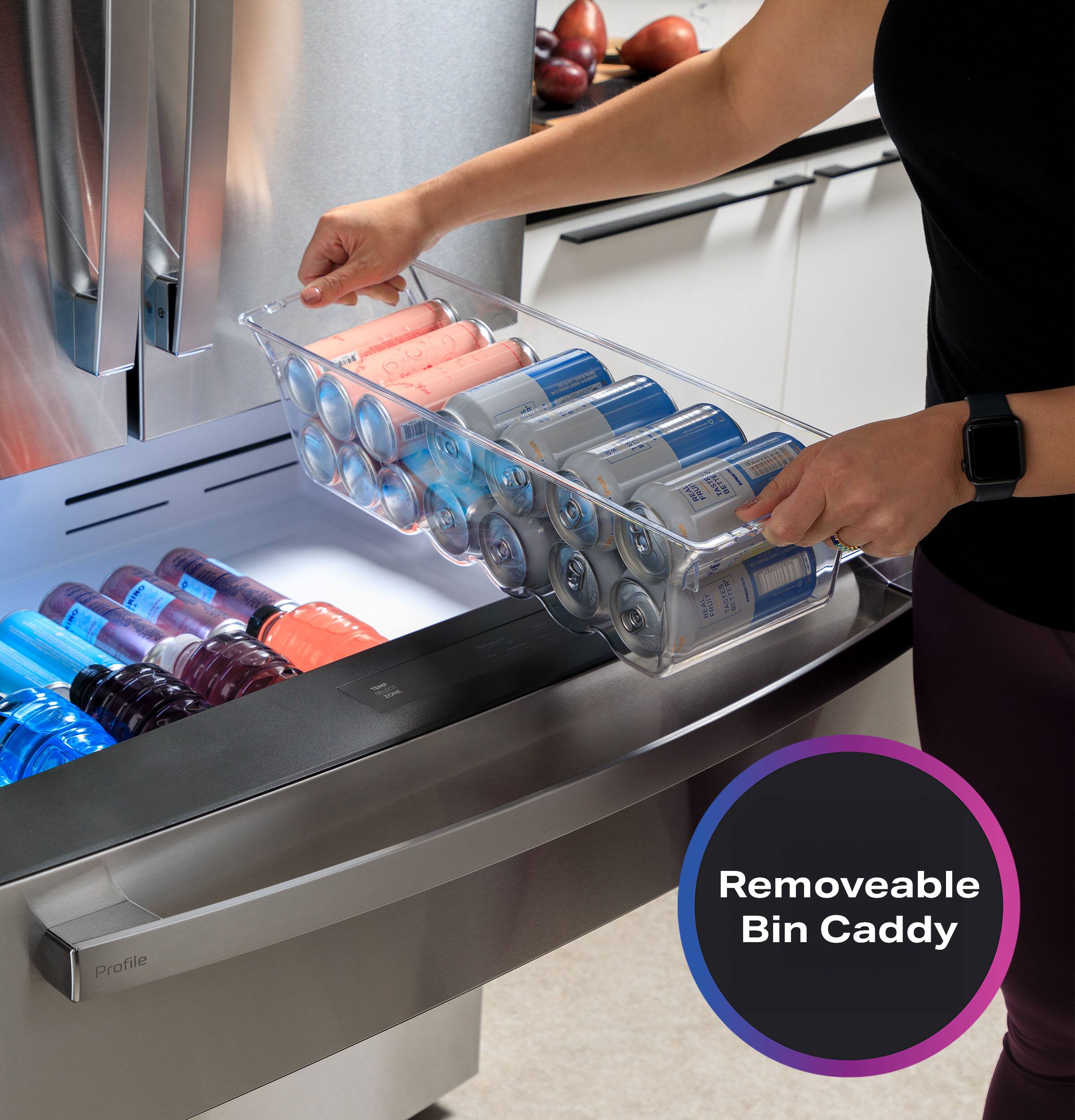 The text on the image reads "Removable Bin Caddy."