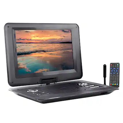 Front. Trexonic - Trexonic 13.3 Inch Portable TV+DVD Player with Color TFT LED Screen and USB/HD/AV Inputs - Black.