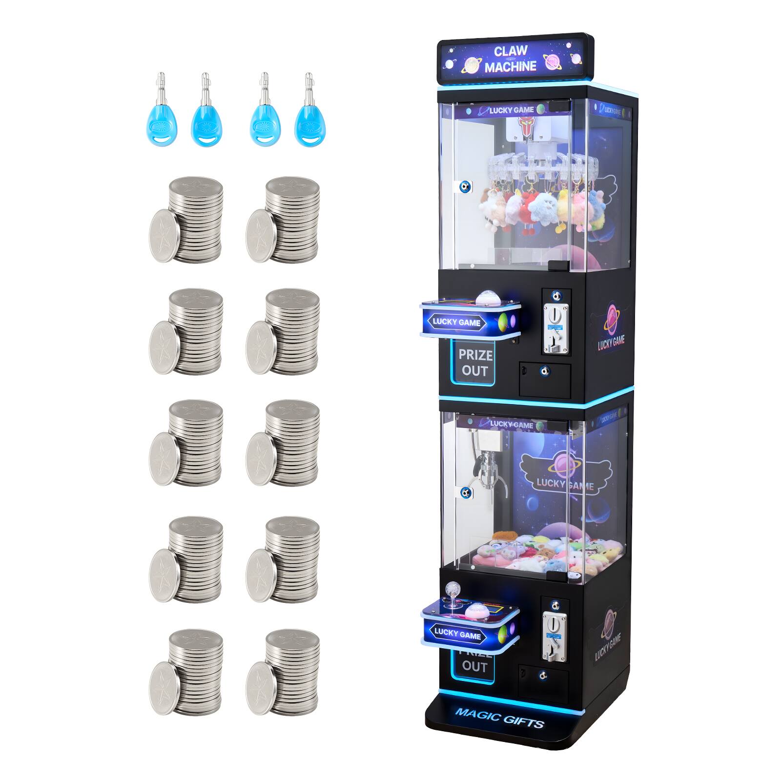 Claw Crane Machine, Medium-Sized Arcade Game Machine with Claw + Grabber Double-Layer, Light & Sound, Toy Candy Grabber price history on PriceWatchPro