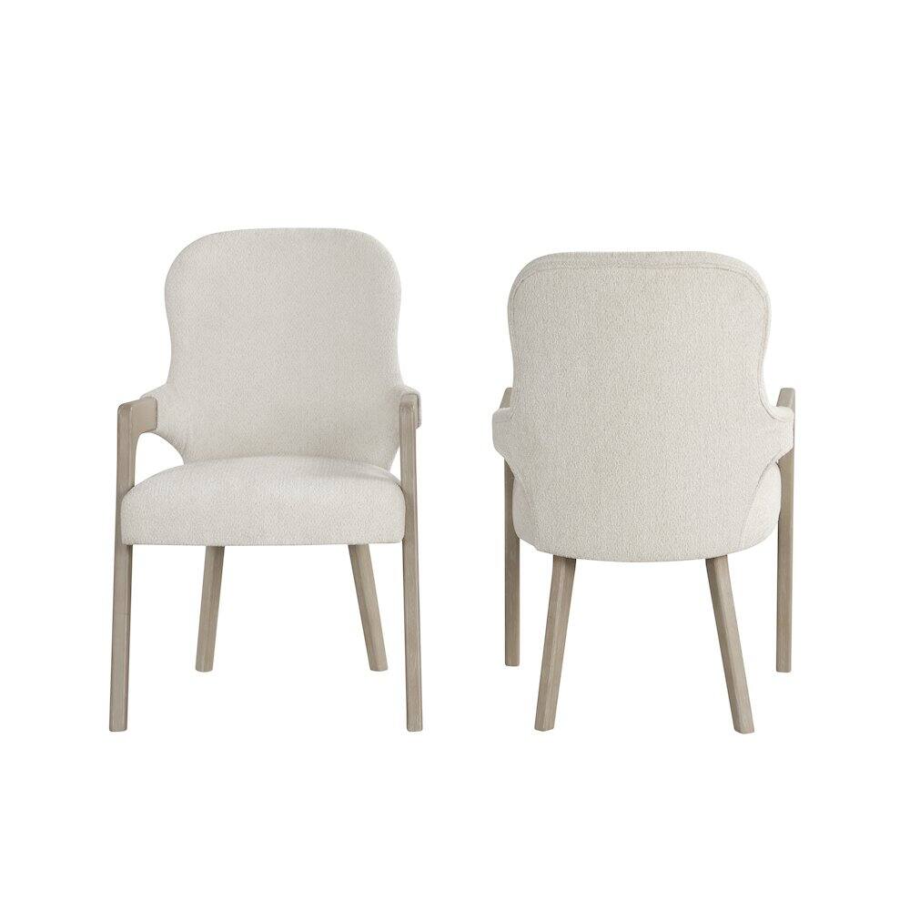 Front. New Classic Furniture - Gwendolyn Wood Dining Arm Chair in Taupe (Set of 2) - Taupe.