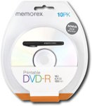 Front Zoom. Memorex - 10-Pack 16x Printable DVD-R Disc Blister - White.