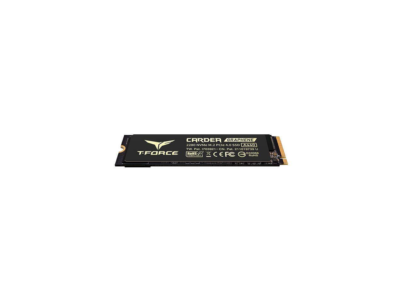 CARDER GRAPHENE 2280 NVMe M.2 PCIe 4.0 SSD A440  
Pat. 1703021 CN Pat. 211019730  
T-FORCE  
KeHS 033D0S  
COMICAN  
C EFC  
RoHS  
D22008  
TW. Pat. I703921 - CN. Pat. 211019739 U