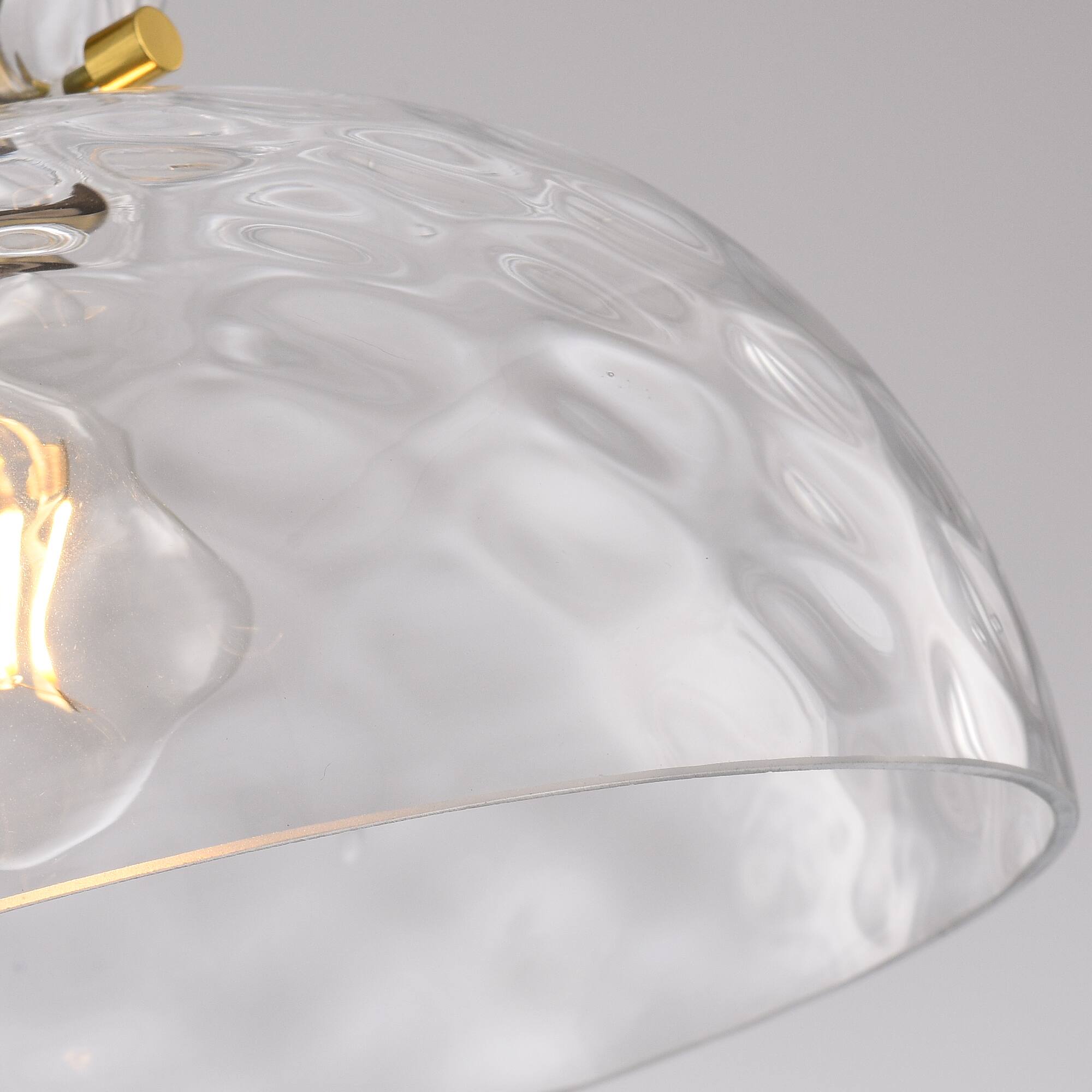 Alt View 3. Parrot Uncle - 10.6" Organic Modern Handmade Hammered Glass Bowl Pendant Light, 1-Light Adjustable Hanging Ceiling Fixture - Brass.