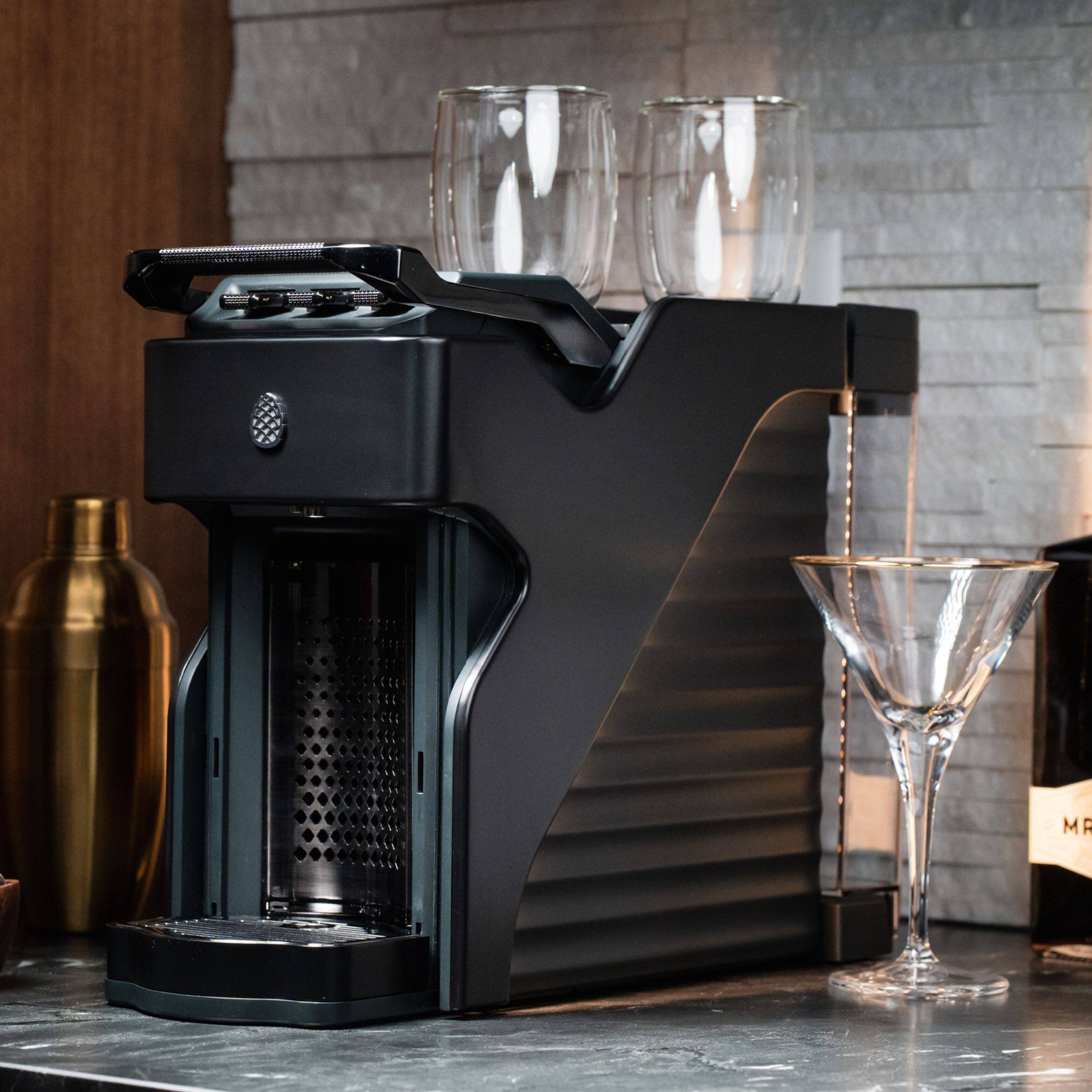 Left. Milton Coffee Co. - Stainless Steel Brew Path, Compatible with Nespresso OriginalLine Capsules, cup warming tray, low noise, 19 bar motor - Satin Black.