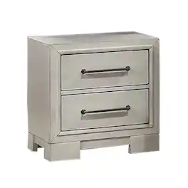Manhattan Lane - Jaxen Nightstand End Table, Rubberwood, 2 Drawers, 23 Inch - Antique White