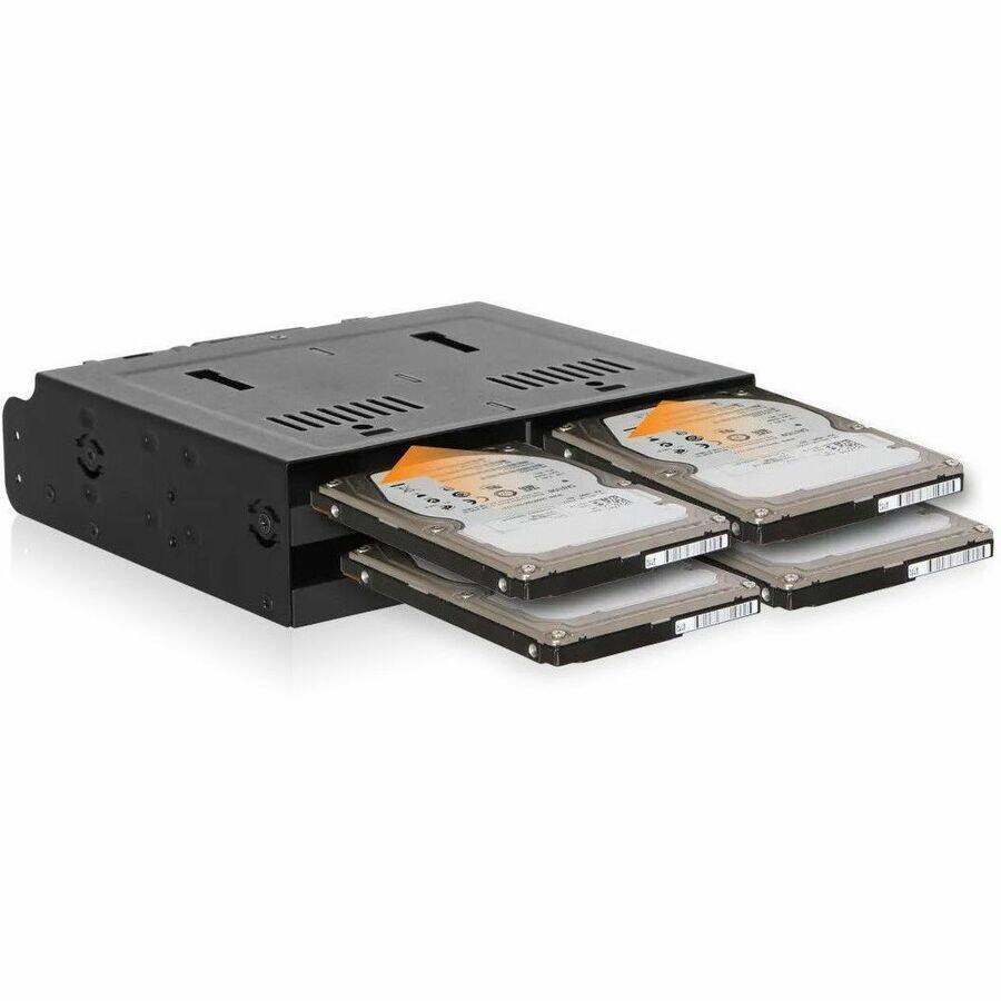 Alt View 3. Icy Dock - Icy Dock FlexiDOCK MB014SP-B R1 Drive Enclosure for 5.25" SATA/600, 12Gb/s SAS - SATA Host Interface - Black - Hot.