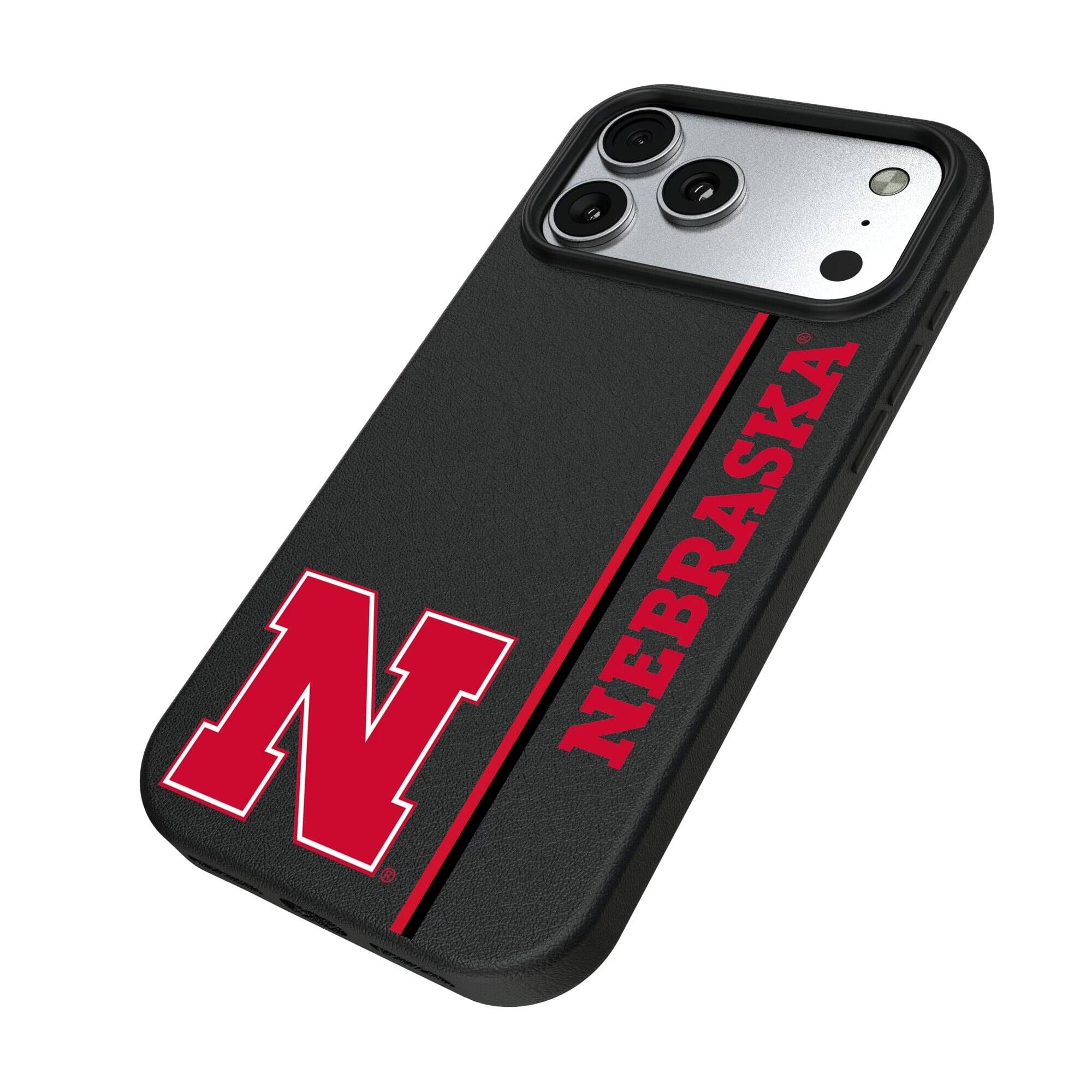 Alt View 1. Keyscaper - Nebraska Huskers iPhone Magnetic Bump Case - 16 Pro - Black.