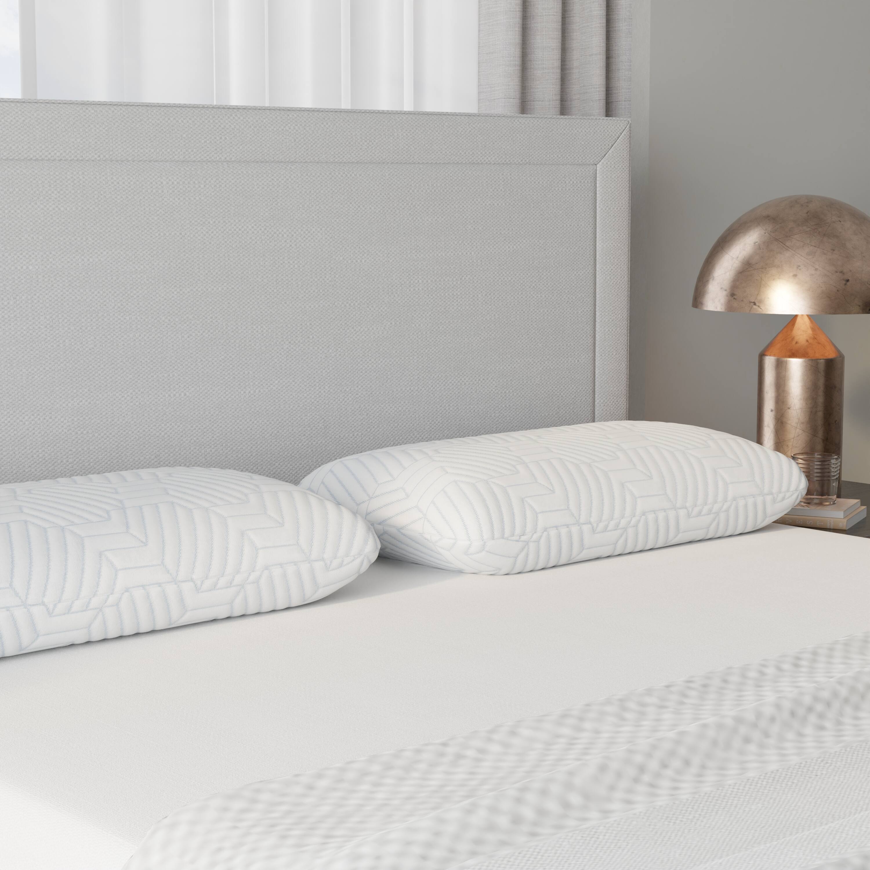 Left. TinyHomie - Bella Ice Pillow Phase Change Cooling Cover - White.