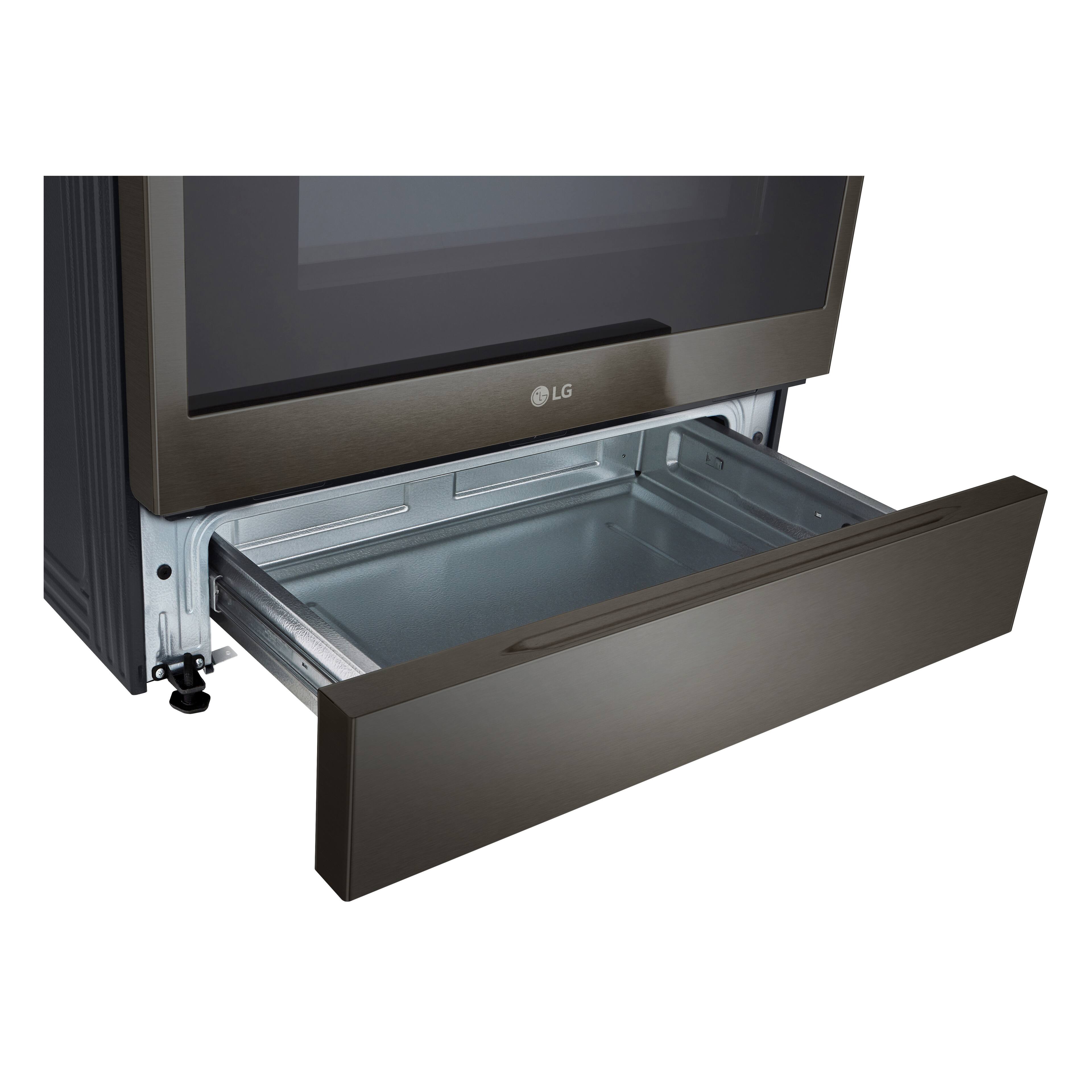 Alt View 23. LG - 6.3 Cu. Ft. Slide-In Gas True Convection Smart Range with EasyClean, Air Fry and UltraHeat 20K BTU Power Burner - Black Stainless Steel.