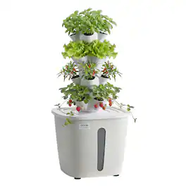 VEVOR - Hydroponic Tower, 20 Pods 4 Tiers Hydroponics Growing System Kit, Vertical Home Hydronic Garden with 20L Water Tank - White