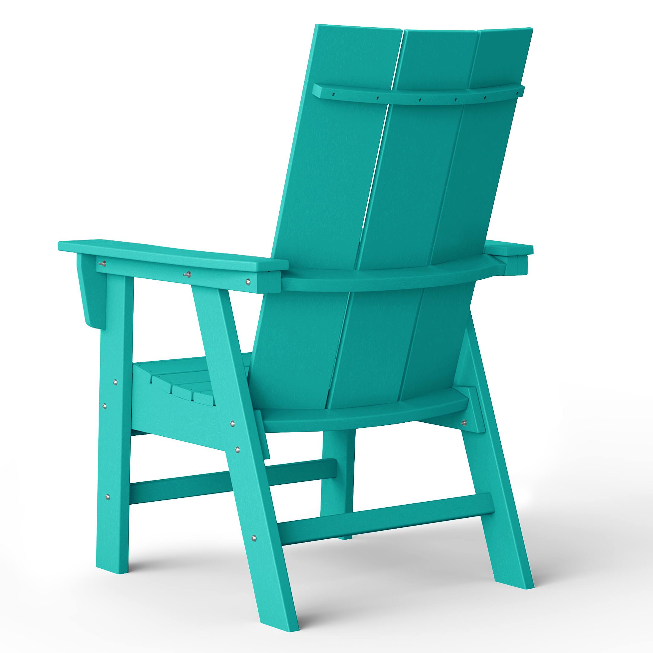 Alt View 2. WestinTrends - WestinTrends Ashore Outdoor Patio HDPE Plastic Modern Adirondack Dining Chairs (Set of 2) - Turquoise.