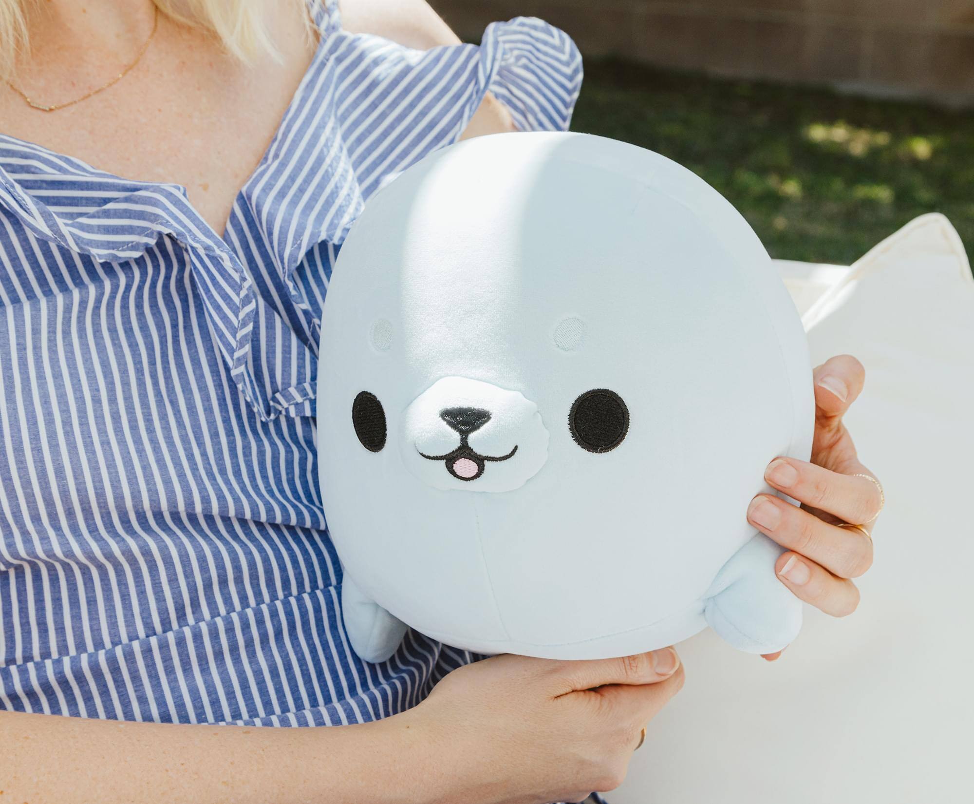 Alt View 4. Toynk - MochiOshis Seal 12-Inch Plush | Kaiyu Azarashi.