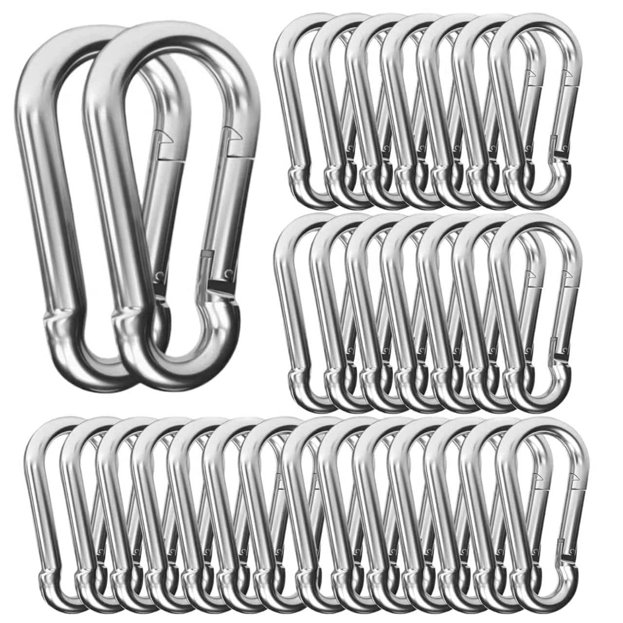 Stylel Star - M4 30pcs Small Carabiner Clips 1.57 Inch Spring Snap Hooks Heavy Duty Locking Carabiners For Keychains
