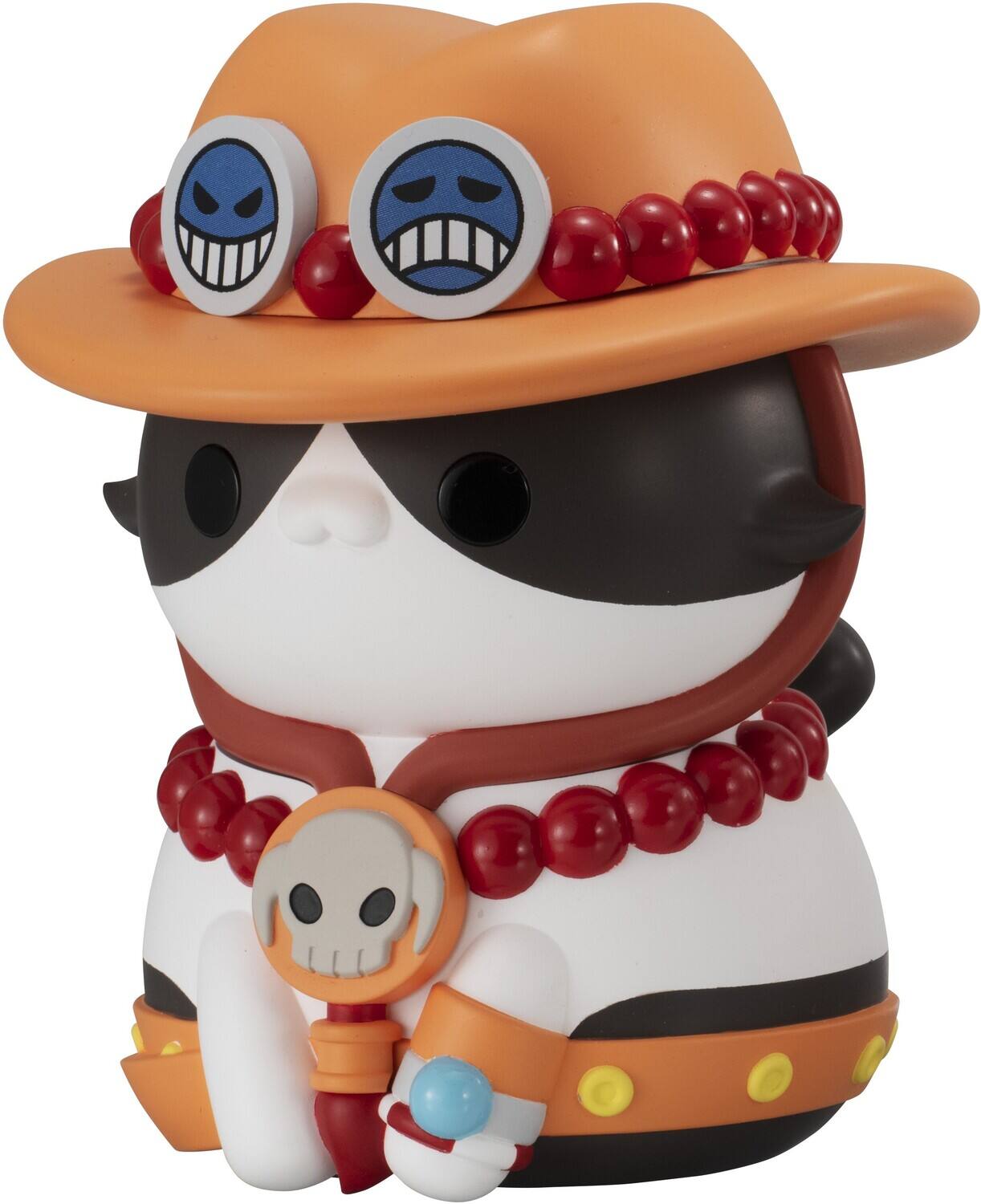 Alt View 1. Bandai - Megahouse - One Piece - Mega Cat Project:The Big Nyan Piece Series - Portgas.D.Ace   - Collectibles - Multicolor.