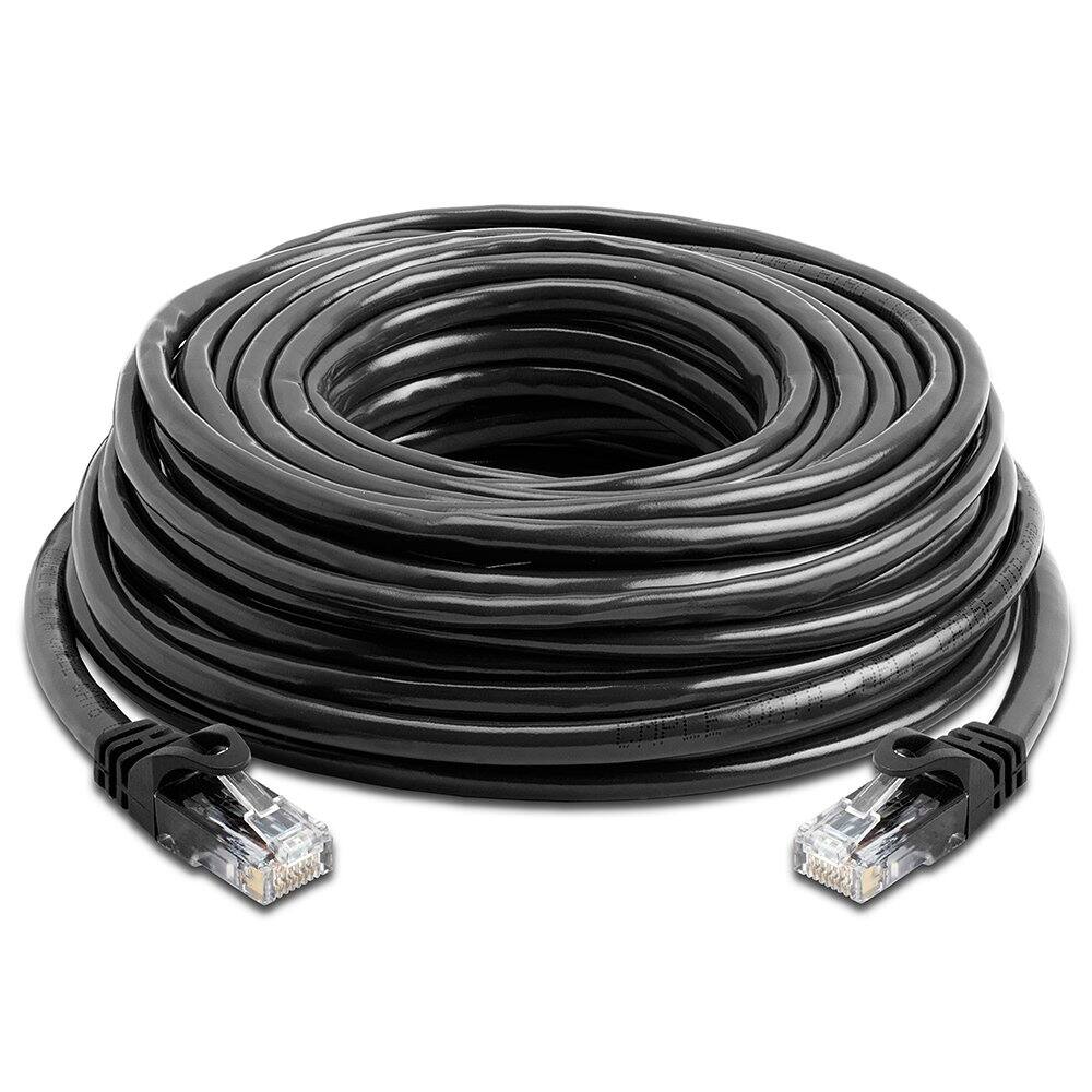 Angle. Cmple.com - Cmple - Cat 6 Ethernet Cable 50 ft, Cat6 Patch Cables 10Gbps Network Lan Cord, 550MHz, RJ45 Connectors - Black - Black.