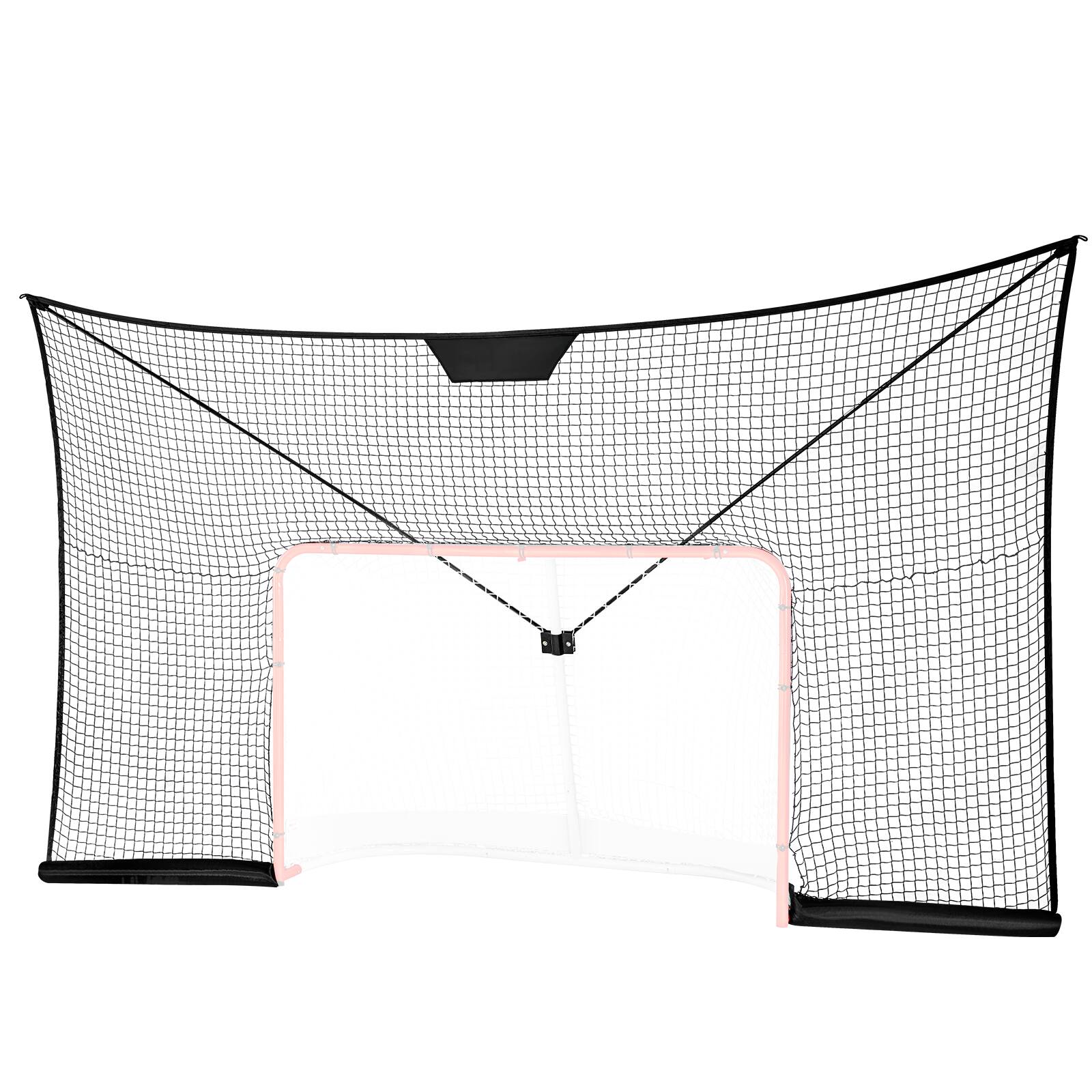 Alt View 5. VEVOR - Hockey Goal Backstop Net,Street Hockey Sports Backstop Netting,Indoor Outdoor Hockey Training Net,12x7FT Large Size - Red,White.