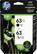 Sure, here is the corrected and grouped text from the image:
---
**hp**
**SAVE WITH XL BLACK**
**ÉCONOMISEZ AVEC LA CARTOUCHE NOIRE XL**
**63XL**
**Black Noir**
**+**
**63**
**Tri-color Tricolore**
**SAVE WITH HIGH YIELD BLACK**
**ÉCONOMISEZ AVEC UN RENDEMENT ÉLEVÉ CARTOUCHE NOIRE**
**Combo-pack**
**Emballage assorti**
**1 HP 63XL High Yield Black**
**Original Ink Cartridge**
**1 HP 63 Standard Tricolor**
**Original Ink Cartridge**
**Une HP 63XL Noire haute rendement**
**de couleur originale HP**
**1 HP 63 Tricolor**
**Original Ink Cartridge**
**Up to 2.5X more pages**
**Jusqu'à 2,5X plus de pages**
**compared to the standard**
**cartridges**
**HP 63 noire haute rendement**
**de couleur originale HP**
---
This text is organized to reflect the information on the packaging, including the
