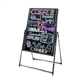 Stock Preferred - LED Illuminated Message Writing Board with Stand - Black (Frame), Multi-color LED Lights