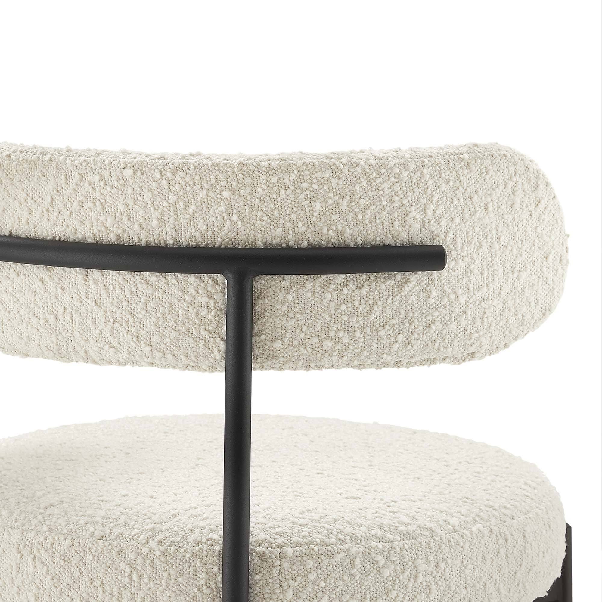 Alt View 4. Modway - Albie Boucle Fabric Bar Stools Set of 2 - Black.