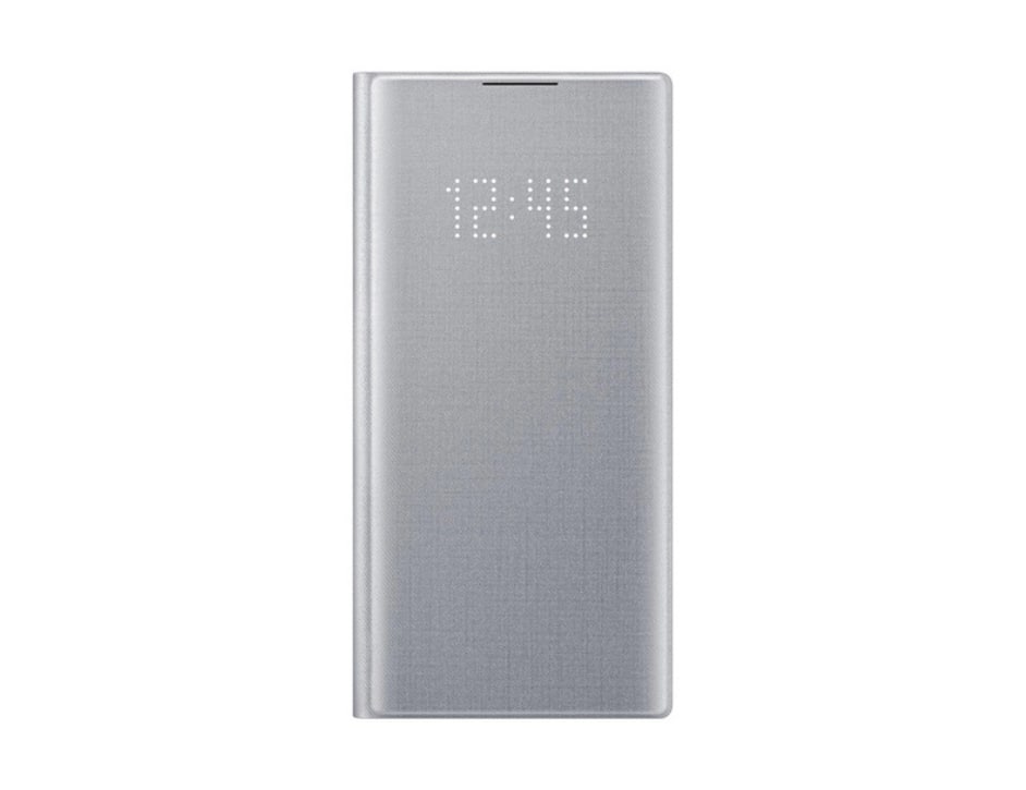 Front. Samsung - SAMSUNG Note 10 LED Wallet Cover I Color: Silver - Silver.