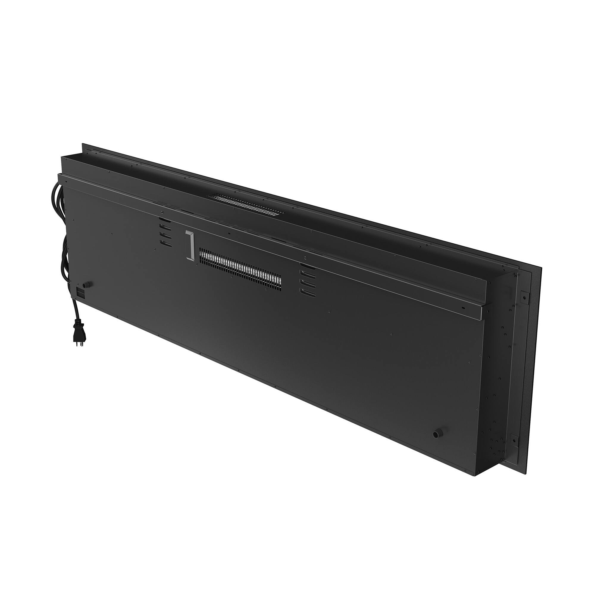 Alt View 6. Mondawe - 60" Stainless Steel Electric Fireplace - Silver.