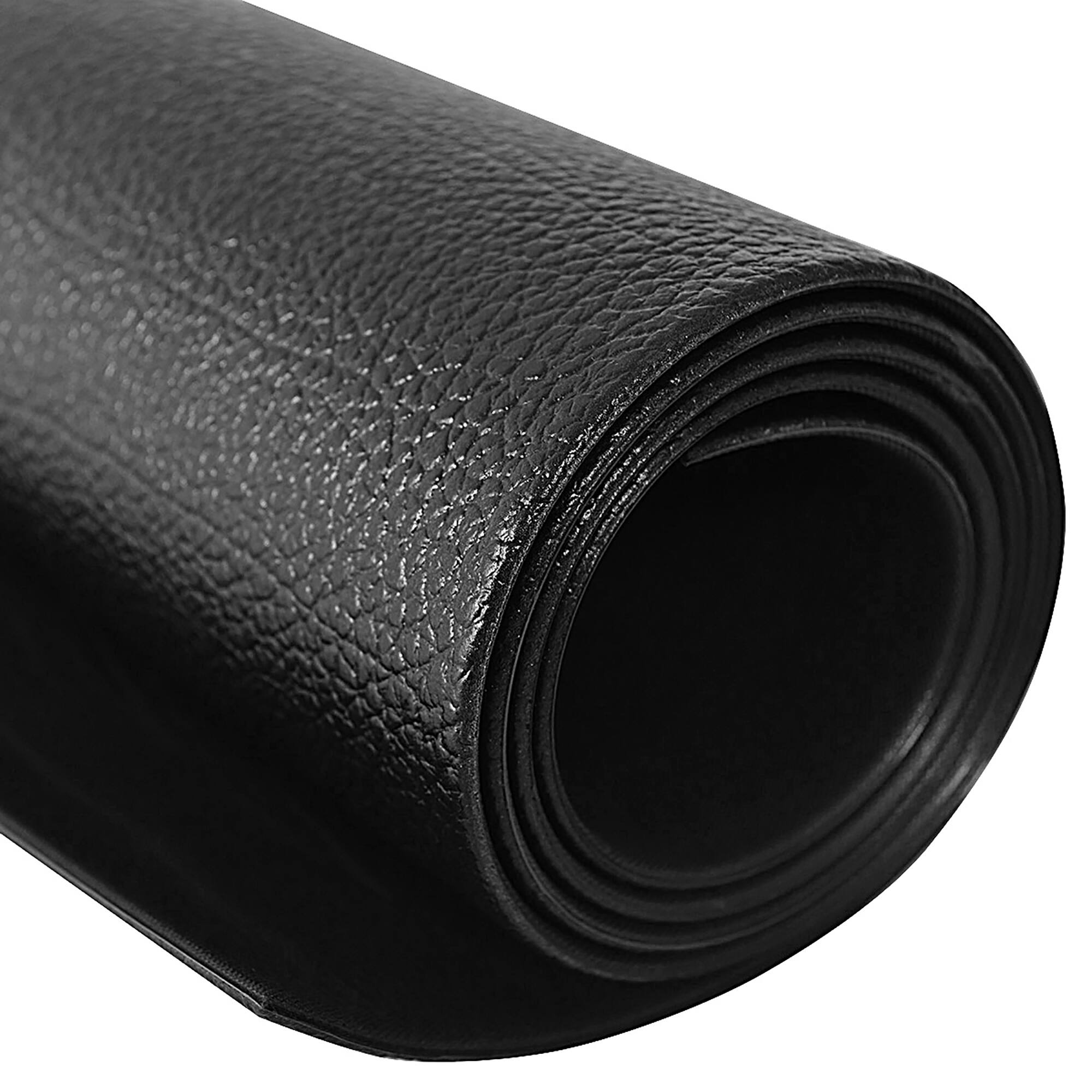 Angle. Costway - 60''x26'' Treadmill Mat Large Floor Protector Exercise Fitness Gym Equipment Mat - Black.